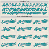 Custom Cream Teal Pinstripe Teal-Gray Authentic Baseball Jersey