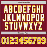 Custom Crimson White Pinstripe Gold-White Authentic Baseball Jersey