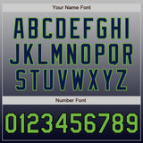 Custom Gray Neon Green-Navy Authentic Fade Fashion Baseball Jersey