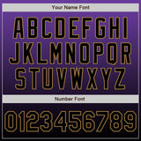 Custom Purple Black-Old Gold Authentic Fade Fashion Baseball Jersey