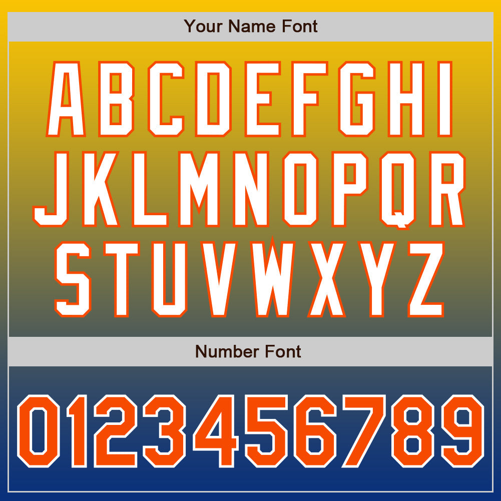 Custom Gold Orange-Royal Authentic Fade Fashion Baseball Jersey