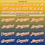 Custom Gold Orange-Royal Authentic Fade Fashion Baseball Jersey
