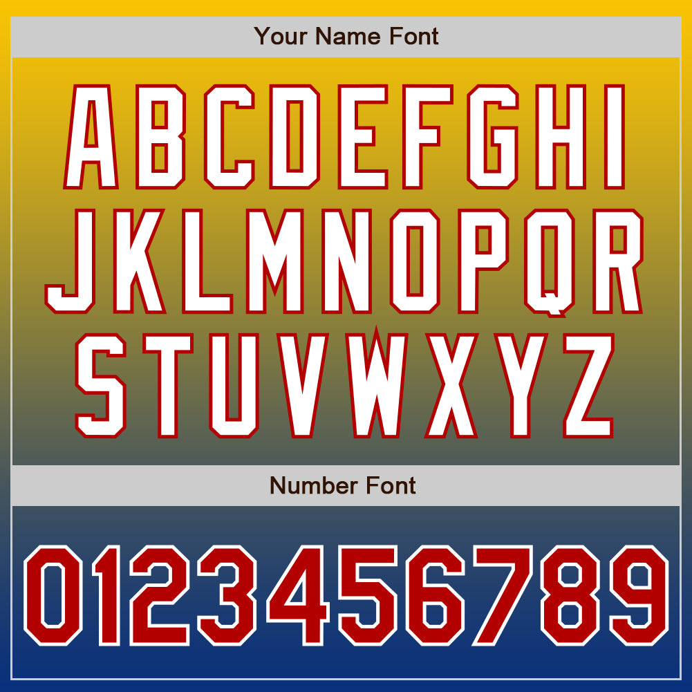 Custom Gold Red-Royal Authentic Fade Fashion Baseball Jersey