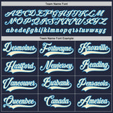 Custom Navy Cream-Blue Hockey Jersey