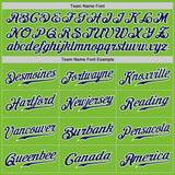 Custom Neon Green Navy Pinstripe Navy-White Authentic Baseball Jersey