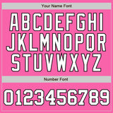 Custom Pink White Pinstripe White-Black Authentic Baseball Jersey