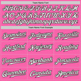 Custom Pink White Pinstripe White-Black Authentic Baseball Jersey