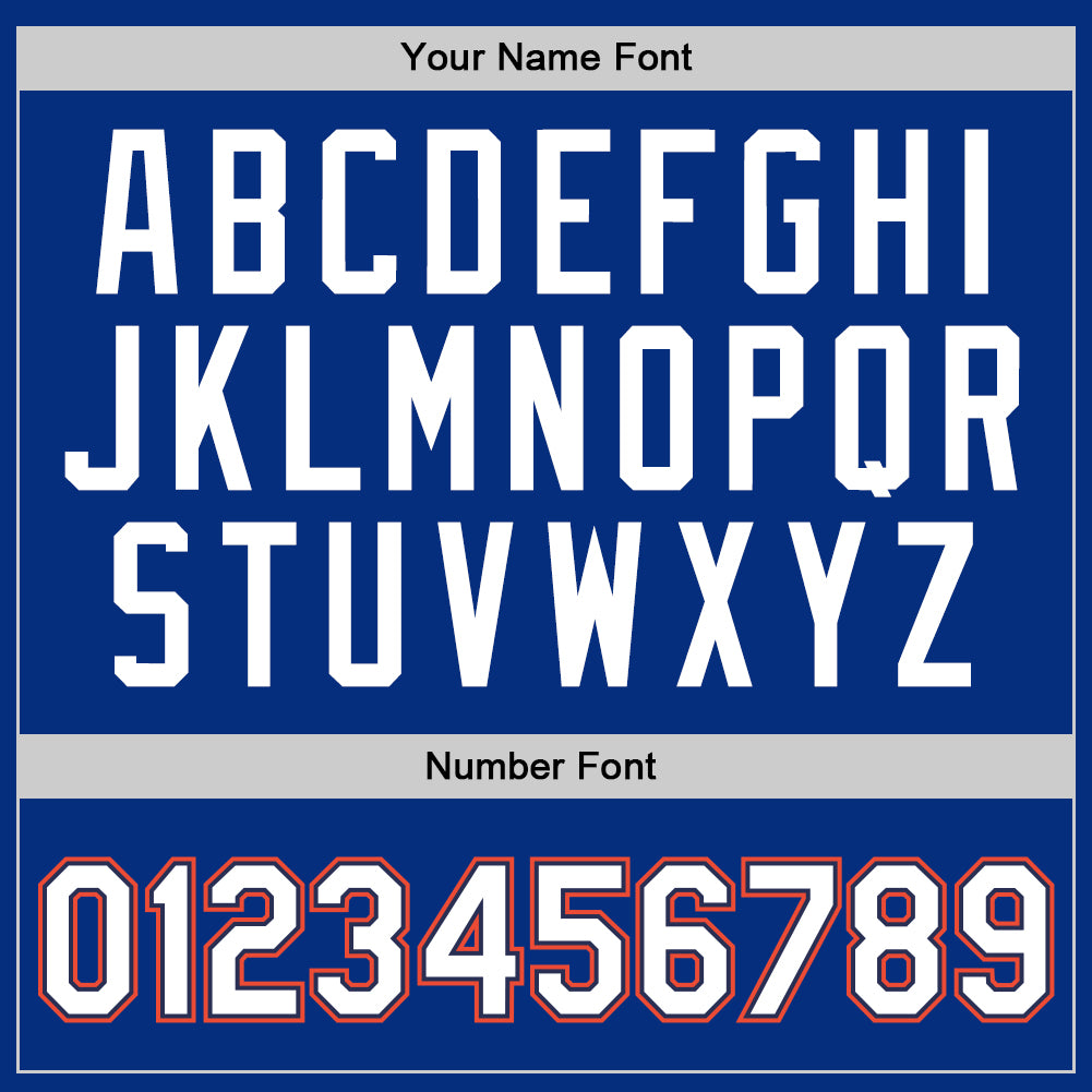 Custom Royal White-Orange Authentic Throwback Basketball Jersey