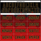 Custom Red Black-Old Gold Sublimation Soccer Uniform Jersey