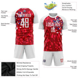 Custom Red White Sublimation Soccer Uniform Jersey