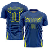 Custom US Navy Blue US Navy Blue-Gold Sublimation Soccer Uniform Jersey