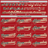 Custom Red Vintage USA Flag-City Cream Two-Button Unisex Softball Jersey