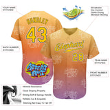 Custom Graffiti Pattern Gold-Black 3D Authentic Baseball Jersey