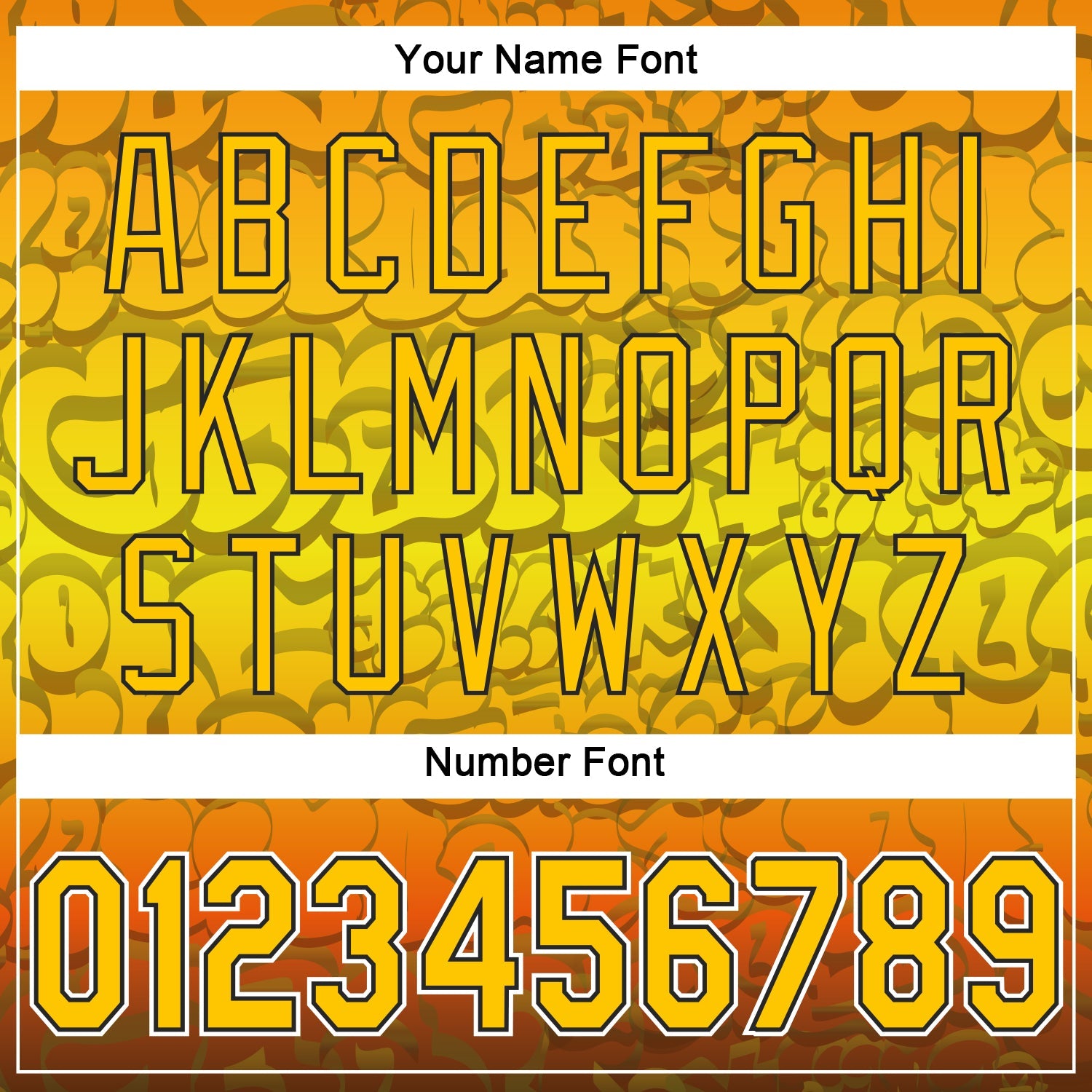 Custom Graffiti Pattern Gold-Black 3D Authentic Baseball Jersey