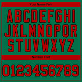 Custom Kelly Green Red-Black Authentic Baseball Jersey