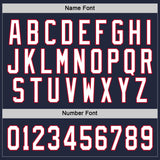 Custom Navy White-Red Hockey Jersey