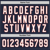 Custom Navy White-Orange Hockey Jersey