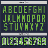 Custom Navy Neon Green-White Hockey Jersey