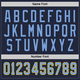 Custom Navy Light Blue-Gold Hockey Jersey