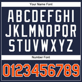 Custom Navy Orange-White Authentic Baseball Jersey
