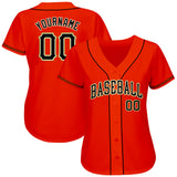 Custom Orange Black-Old Gold Authentic Baseball Jersey