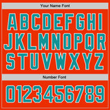 Custom Orange Teal-White Authentic Baseball Jersey