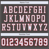 Custom Pewter White-Red Mesh Authentic Football Jersey