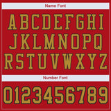Custom Red Old Gold-Black Mesh Authentic Football Jersey