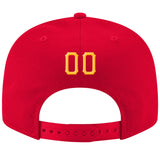 Custom Red Gold-White Stitched Adjustable Snapback Hat
