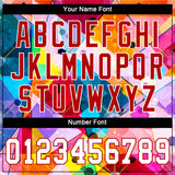 Custom Red White-Red 3D Pattern Design Geometric Graffiti Authentic Baseball Jersey