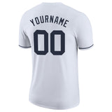 Custom White Navy Performance T-Shirt