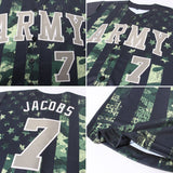 Custom Olive Olive-Cream 3D American Flag Authentic Salute To Service Baseball Jersey