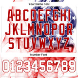 Custom White White-Red 3D American Flag Authentic Baseball Jersey