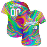 Custom 3D Pattern Design Abstract Colorful Psychedelic Fluid Art Authentic Baseball Jersey