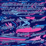 Custom Stitched Figure Royal Pink Light Blue-White 3D Pattern Design Sports Pullover Sweatshirt Hoodie