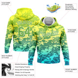 Custom Stitched Gold Neon Green-White 3D Pattern Design Gradient Abstract Sports Pullover Sweatshirt Hoodie