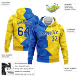 Custom Stitched Gold Royal-White 3D Pattern Design Ukrainian Flag Sports Pullover Sweatshirt Hoodie