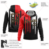 Custom Stitched Orange Black Old Gold-White 3D Pattern Design Sports Pullover Sweatshirt Hoodie