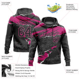 Custom Stitched Pink Black-White 3D Pattern Design Sports Pullover Sweatshirt Hoodie
