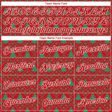 Custom Stitched Red Red-Kelly Green 3D Christmas Trees Sports Pullover Sweatshirt Hoodie