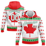 Custom Stitched Red White-Kelly Green 3D Canadian Flag Sports Pullover Sweatshirt Hoodie