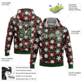 Custom Stitched Red Green-White 3D Christmas Plaid And Snow Sports Pullover Sweatshirt Hoodie