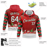 Custom Stitched Red White-Kelly Green 3D Christmas Sports Pullover Sweatshirt Hoodie