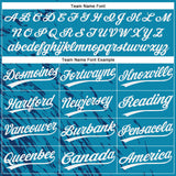 Custom Teal White-Black 3D Pattern Design Authentic Baseball Jersey