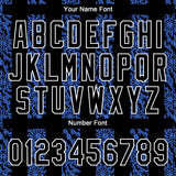 Custom Royal Black-White 3D Pattern Design Authentic Baseball Jersey