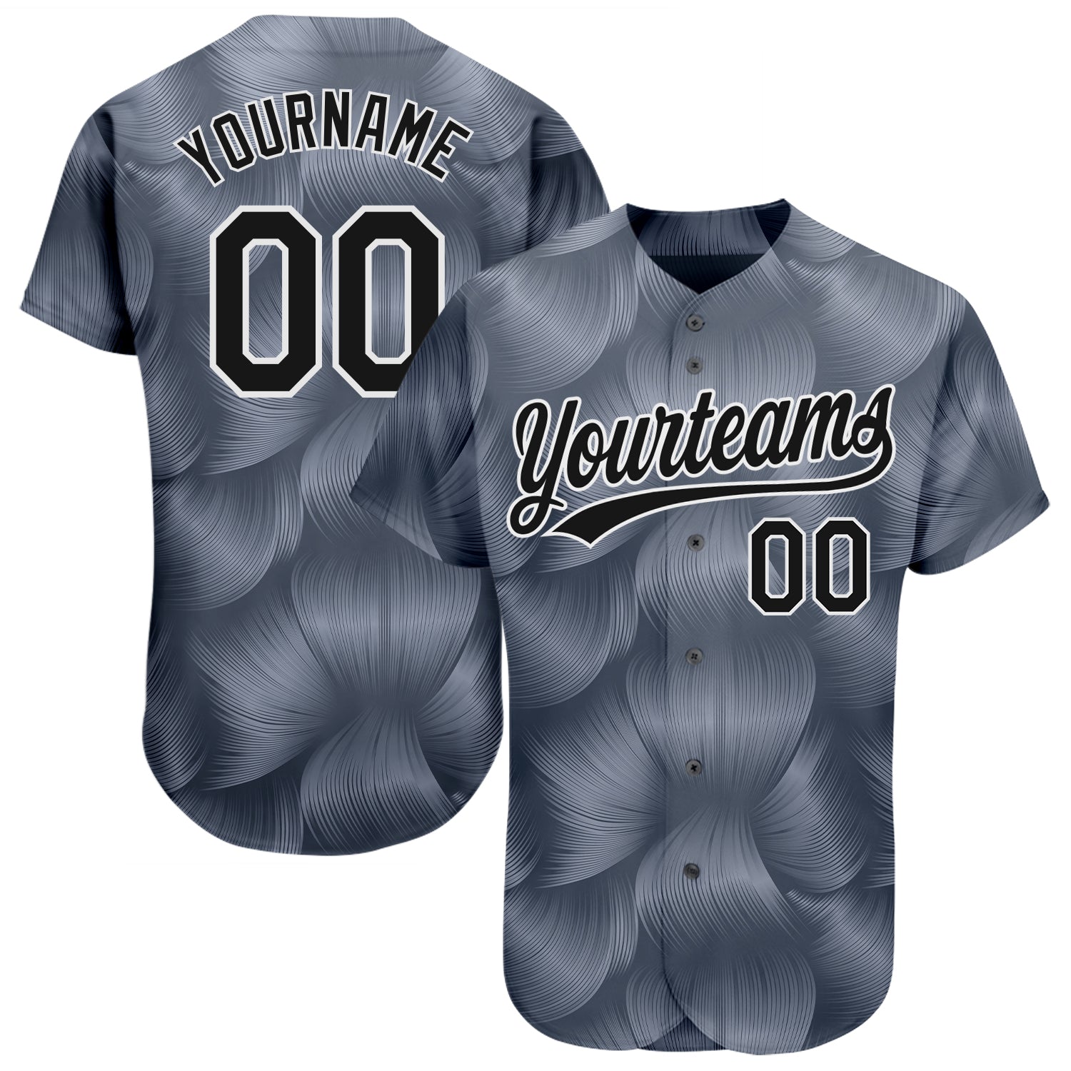 Custom Dark Gray Black-White 3D Pattern Design Authentic Baseball Jersey  Discount – snapmade