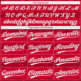 Custom Red White 3D Pattern Design Authentic Baseball Jersey