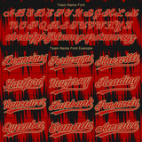 Custom Red Red Old Gold-Black 3D Pattern Design Authentic Baseball Jersey