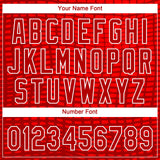 Custom Red Red-White 3D Pattern Design Authentic Baseball Jersey