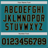 Custom Teal Black-Old Gold Authentic Baseball Jersey